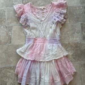 LoveShackFancy Pink and White Ombre Dress